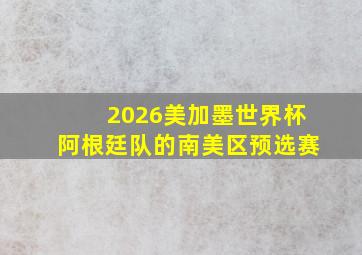 2026美加墨世界杯阿根廷队的南美区预选赛