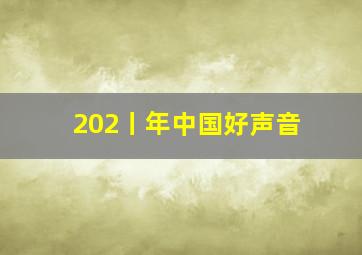 202丨年中国好声音