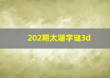 202期太湖字谜3d