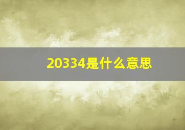 20334是什么意思