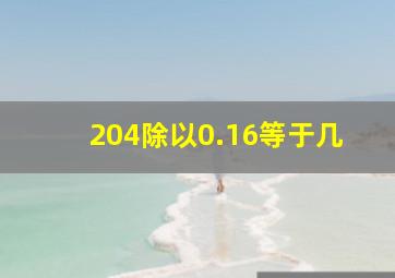 204除以0.16等于几