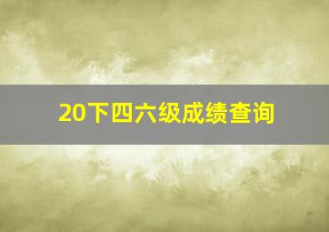 20下四六级成绩查询