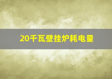 20千瓦壁挂炉耗电量