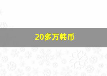 20多万韩币