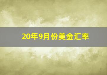 20年9月份美金汇率