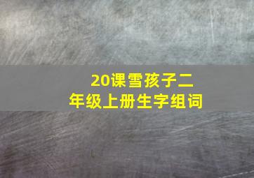 20课雪孩子二年级上册生字组词