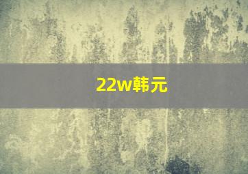 22w韩元