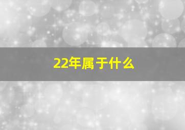 22年属于什么