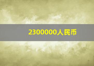 2300000人民币