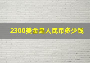 2300美金是人民币多少钱