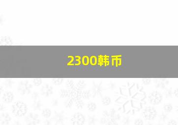 2300韩币