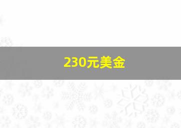 230元美金