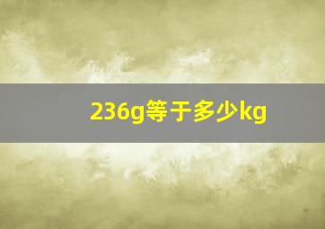 236g等于多少kg