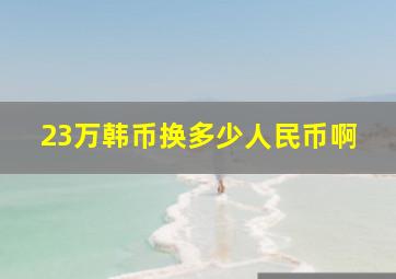 23万韩币换多少人民币啊