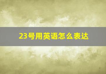 23号用英语怎么表达