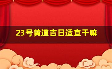 23号黄道吉日适宜干嘛