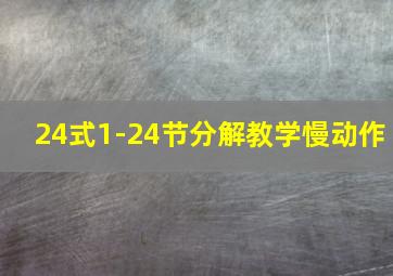 24式1-24节分解教学慢动作