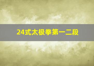 24式太极拳第一二段