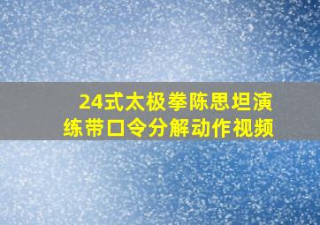 24式太极拳陈思坦演练带口令分解动作视频