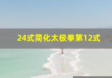 24式简化太极拳第12式