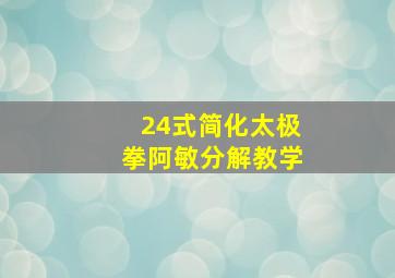 24式简化太极拳阿敏分解教学