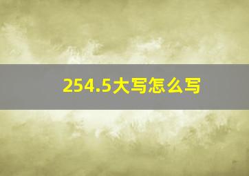 254.5大写怎么写