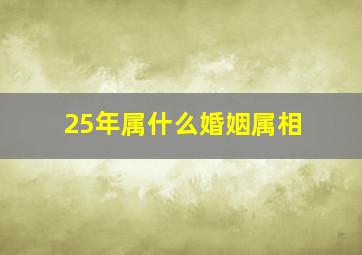 25年属什么婚姻属相