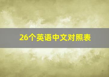 26个英语中文对照表