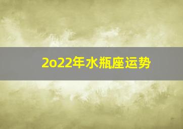 2o22年水瓶座运势