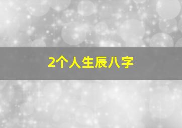 2个人生辰八字