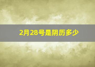 2月28号是阴历多少