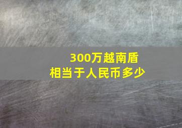 300万越南盾相当于人民币多少