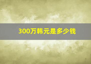 300万韩元是多少钱