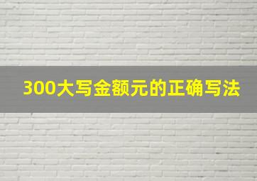 300大写金额元的正确写法