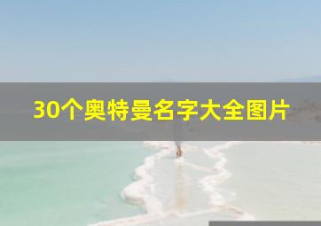 30个奥特曼名字大全图片