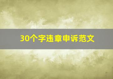 30个字违章申诉范文