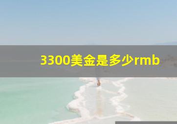 3300美金是多少rmb