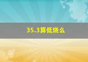 35.3算低烧么