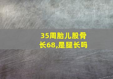 35周胎儿股骨长68,是腿长吗