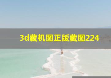 3d藏机图正版藏图224