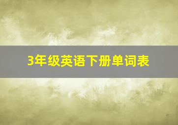 3年级英语下册单词表