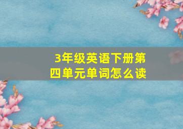 3年级英语下册第四单元单词怎么读