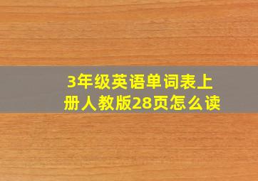 3年级英语单词表上册人教版28页怎么读