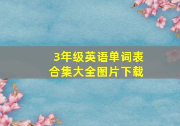 3年级英语单词表合集大全图片下载