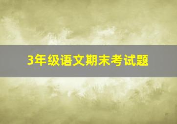 3年级语文期末考试题