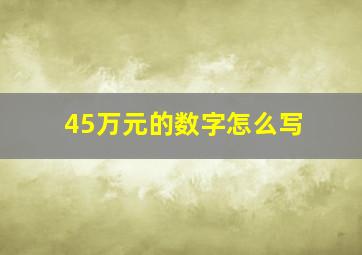 45万元的数字怎么写