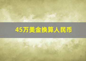 45万美金换算人民币