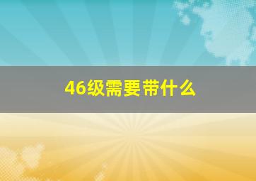 46级需要带什么