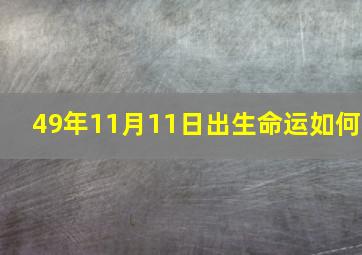 49年11月11日出生命运如何