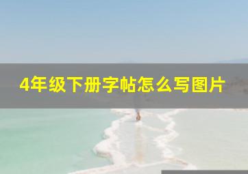 4年级下册字帖怎么写图片